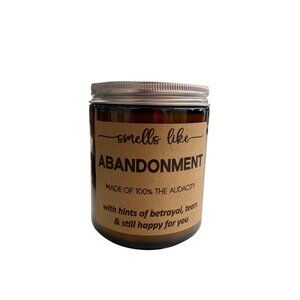 Smells Like Abandonment Lavender Scented Candle  100% Natural Soy Wax  Brown Gla